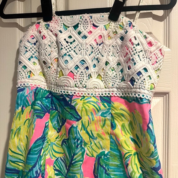 Lilly Pulitzer Brynn Strapless Dress In Pink Sunset Pattern Size 2 - Picture 7 of 13